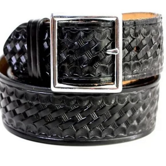 Dutyman Other - Dutyman Black Genuine Leather Basketweave Belt  34